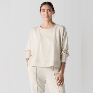 Eileen Fisher Sz 1X Lightweight Ponte Round Neck Top Boxy Fit, Short Length